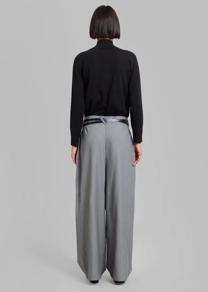 Women The Frankie Shop Bottoms Tammi Wide Pants Grey