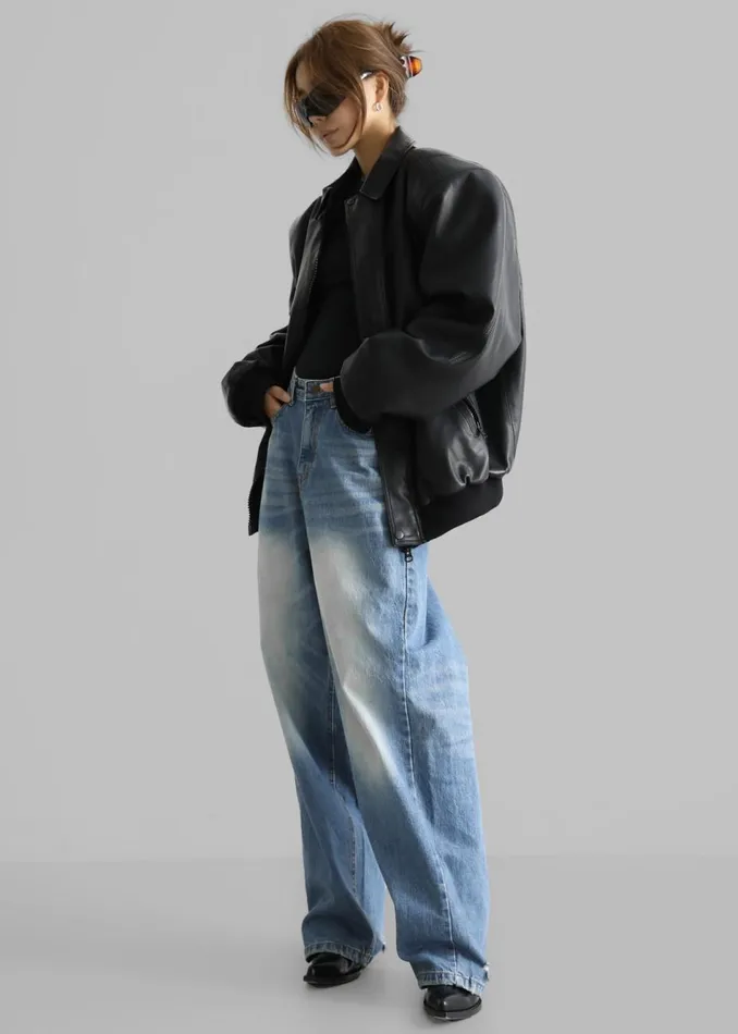 Women The Frankie Shop Bottoms Tanner Bleach Jeans Worn Wash