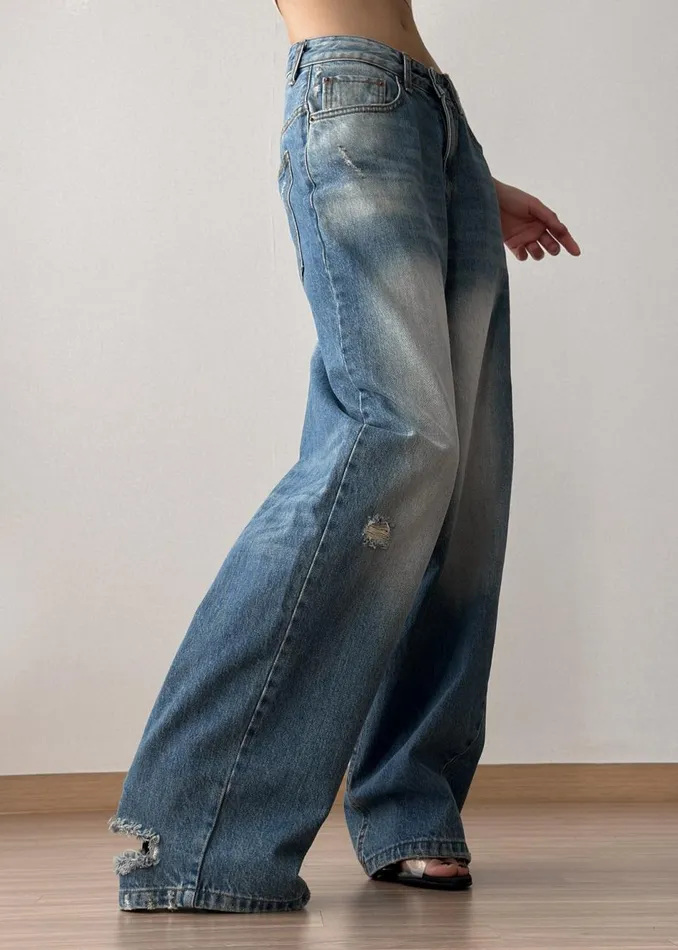 Women The Frankie Shop Bottoms Tanner Bleach Jeans Worn Wash