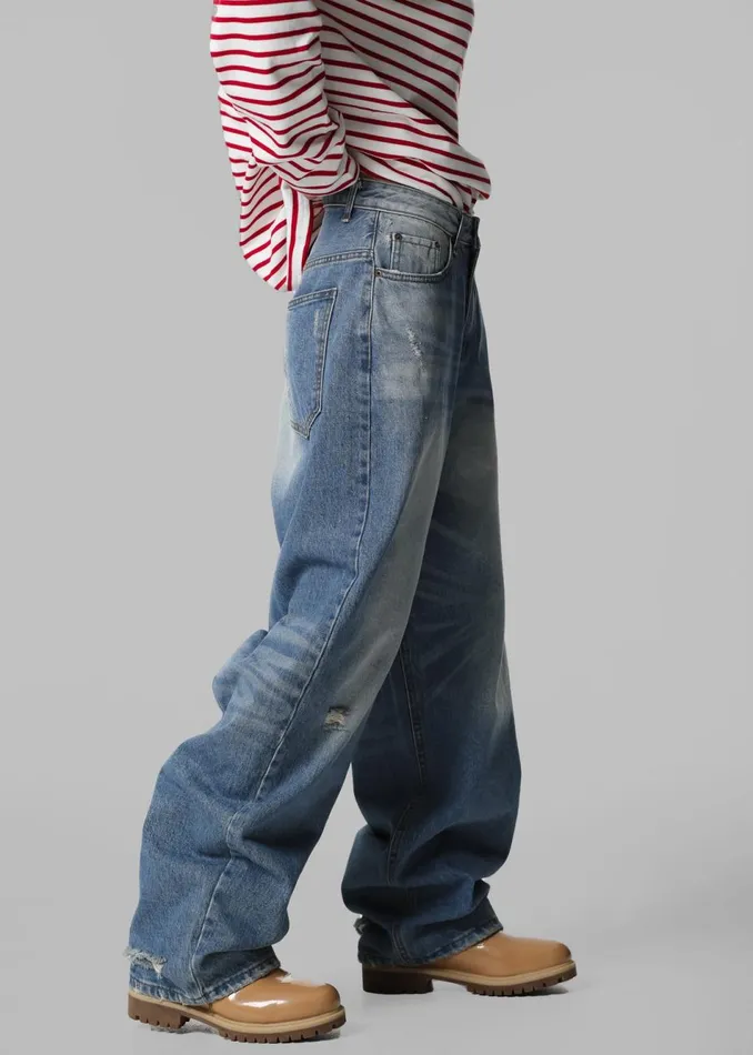 Women The Frankie Shop Bottoms Tanner Bleach Jeans Worn Wash
