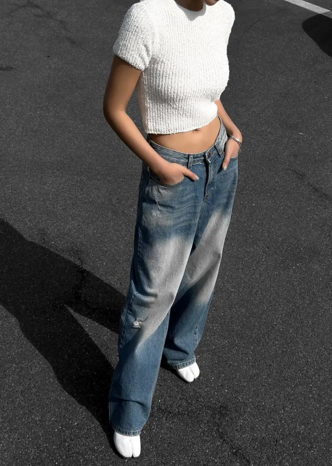 Women The Frankie Shop Bottoms Tanner Bleach Jeans Worn Wash