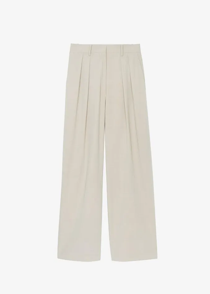 Women The Frankie Shop Bottoms Tansy Pleated Trousers Beige