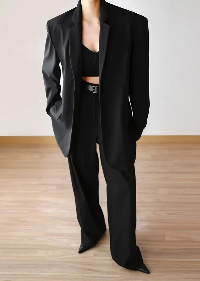 Women The Frankie Shop Bottoms Tansy Pleated Trousers Black