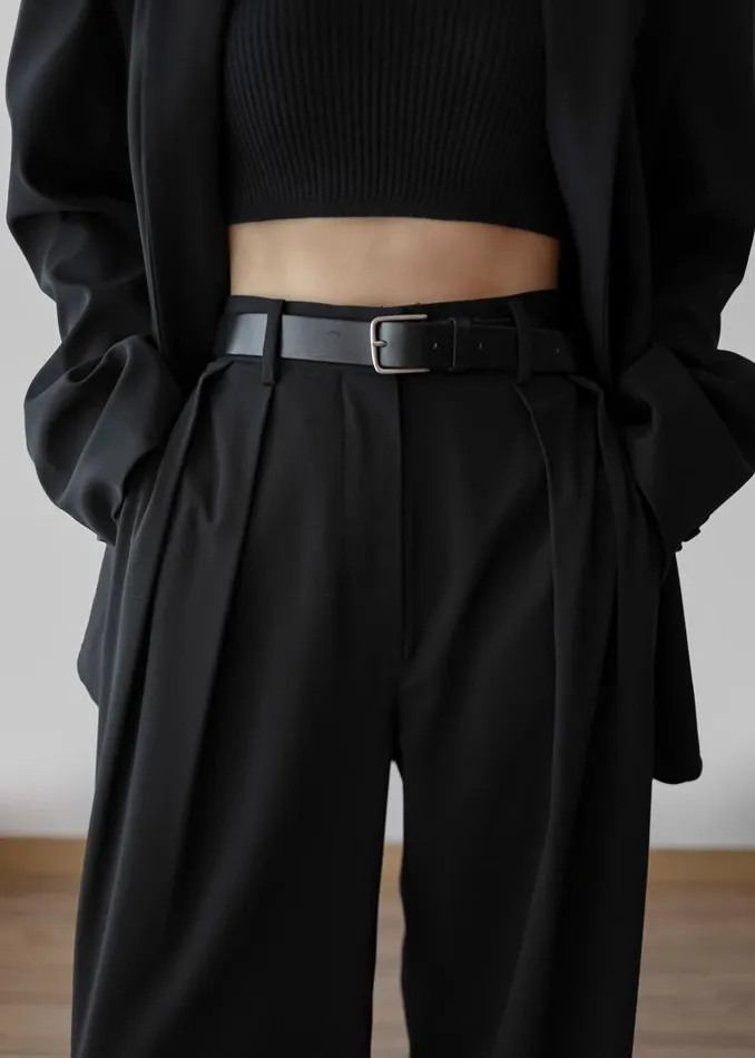 Women The Frankie Shop Bottoms Tansy Pleated Trousers Black