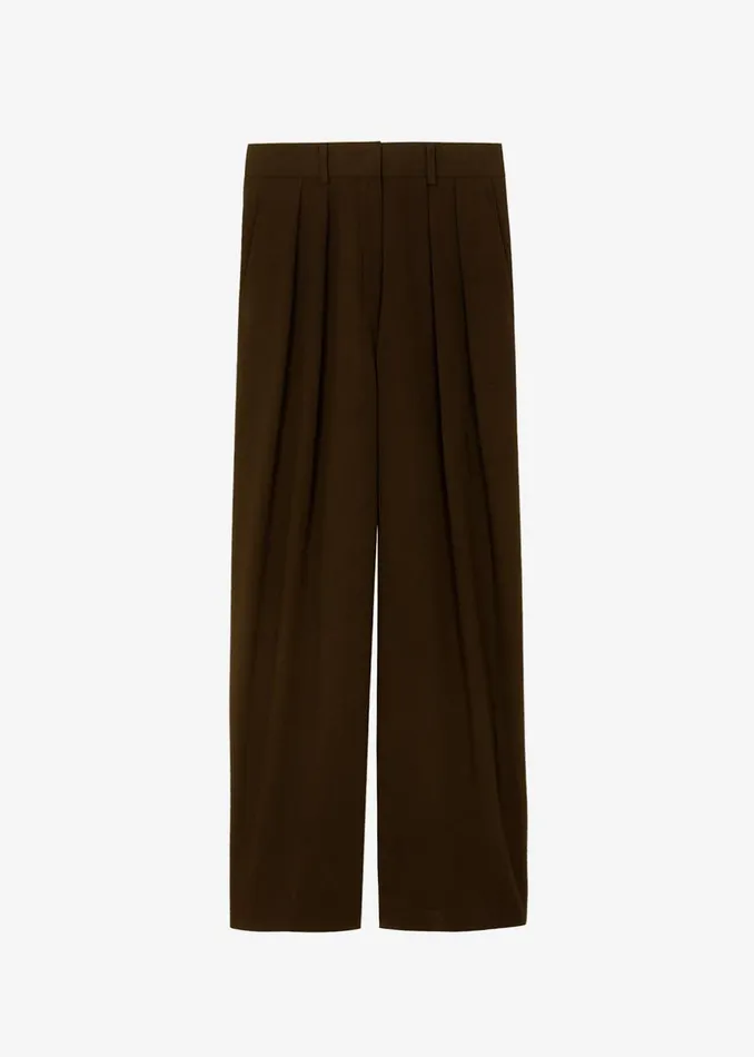 Women The Frankie Shop Bottoms Tansy Pleated Trousers Chocolate