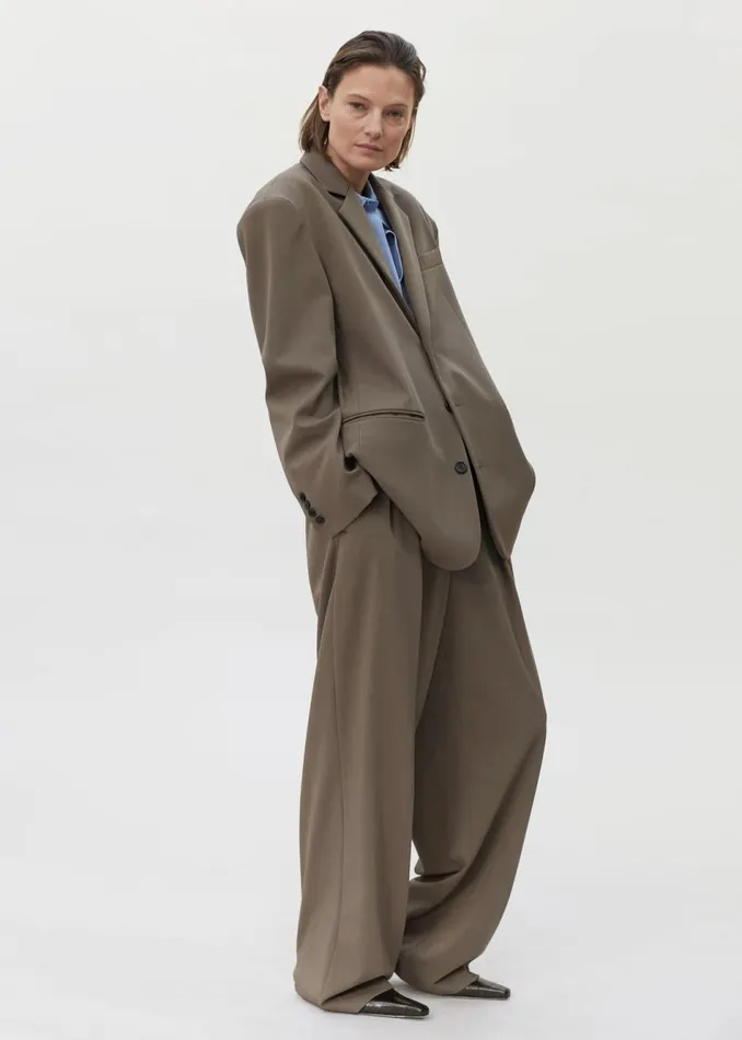 Women The Frankie Shop Bottoms Tansy Pleated Trousers Olive