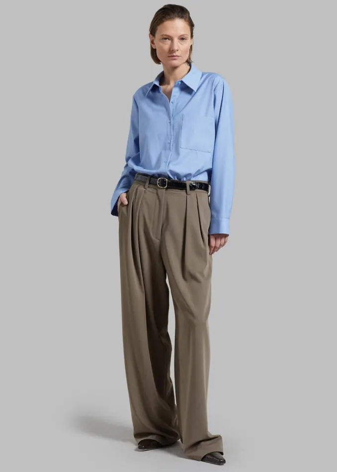 Women The Frankie Shop Bottoms Tansy Pleated Trousers Olive