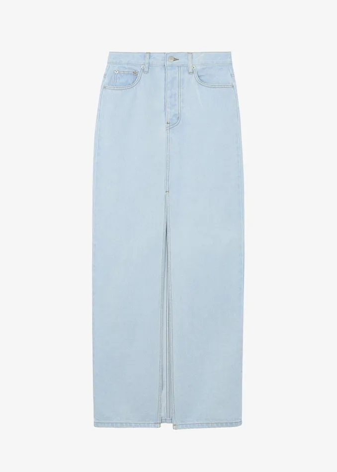 Women The Frankie Shop Bottoms Texas Denim Pencil Skirt Bleached Wash