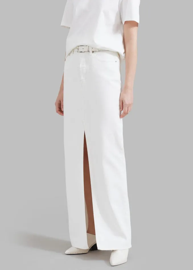 Women The Frankie Shop Bottoms Texas Denim Pencil Skirt Off White