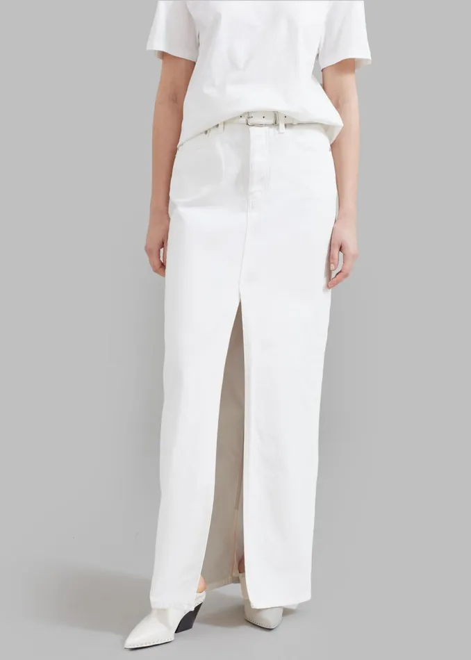 Women The Frankie Shop Bottoms Texas Denim Pencil Skirt Off White