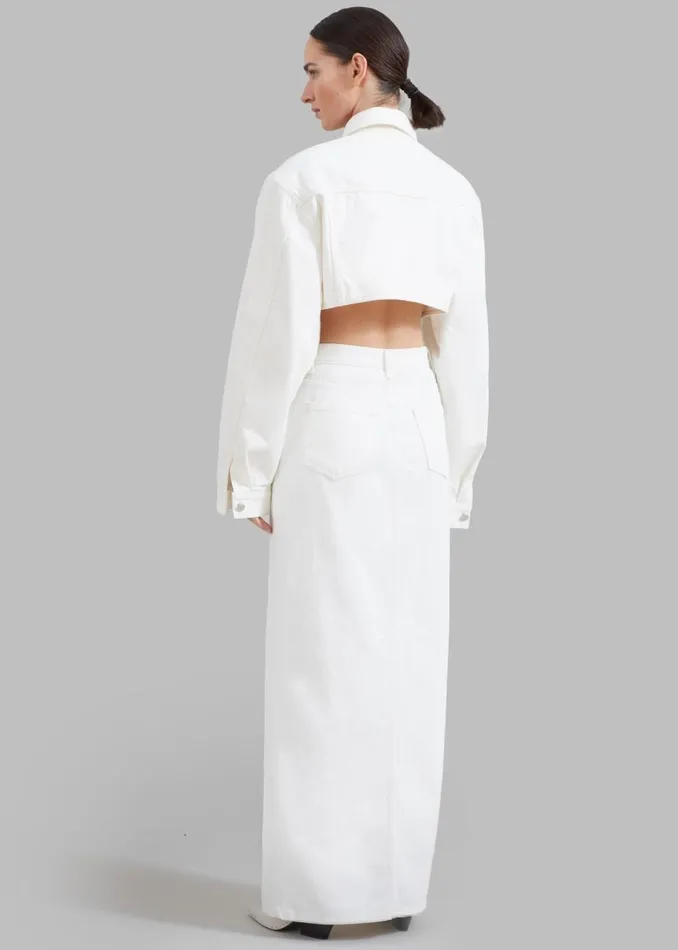 Women The Frankie Shop Bottoms Texas Denim Pencil Skirt Off White