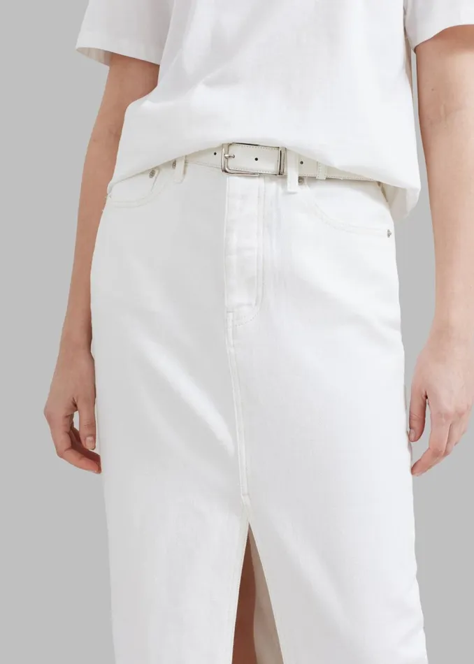 Women The Frankie Shop Bottoms Texas Denim Pencil Skirt Off White