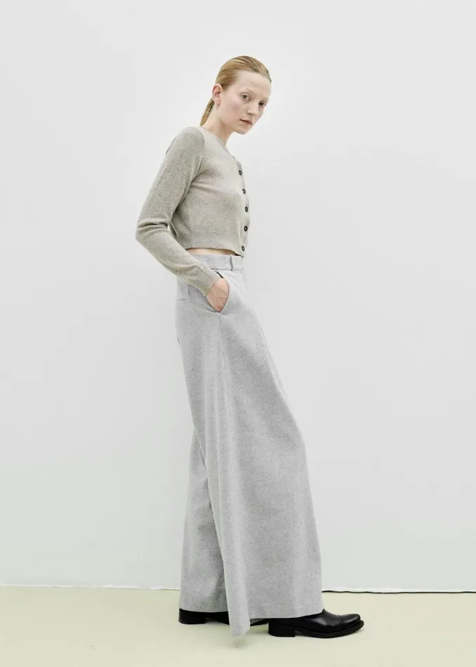 Women The Frankie Shop Bottoms The Garment Trento Pants Heather Grey Herringbone