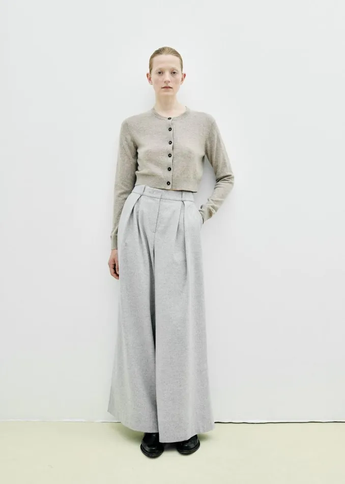 Women The Frankie Shop Bottoms The Garment Trento Pants Heather Grey Herringbone