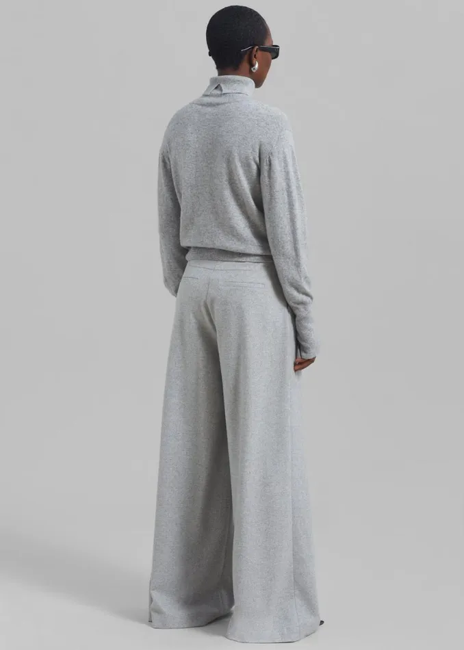 Women The Frankie Shop Bottoms The Garment Trento Pants Heather Grey Herringbone