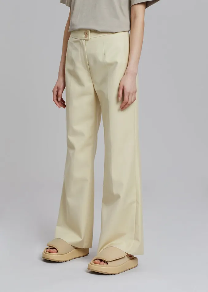 Women The Frankie Shop Bottoms Tolko Pants Pale Yellow