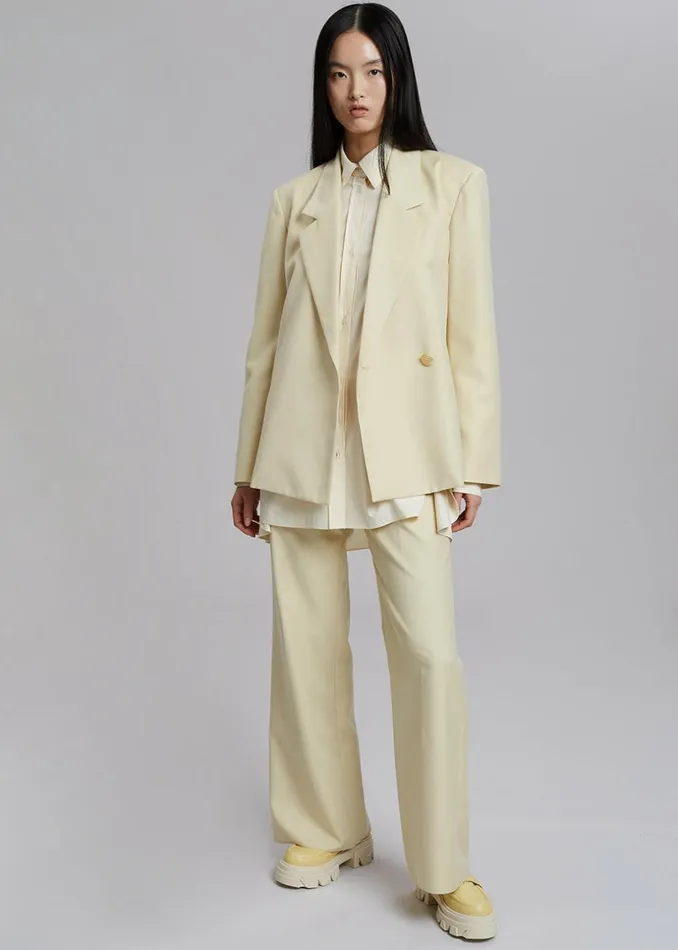 Women The Frankie Shop Bottoms Tolko Pants Pale Yellow