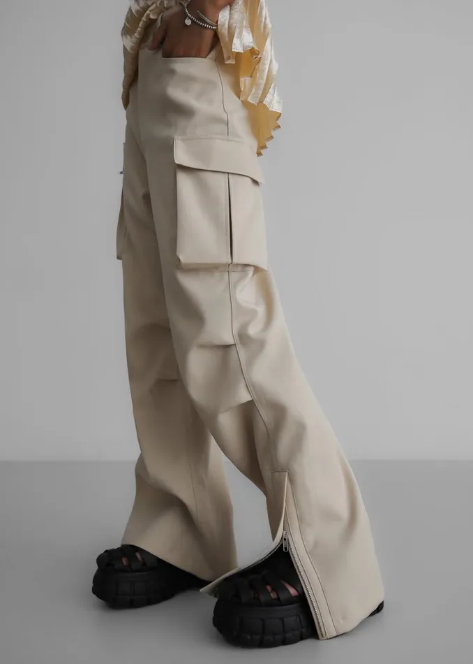 Women The Frankie Shop Bottoms Valo Cargo Pants Beige