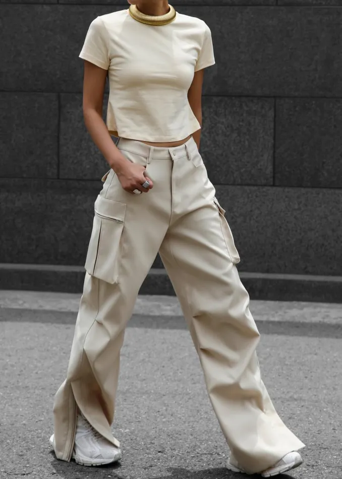 Women The Frankie Shop Bottoms Valo Cargo Pants Beige