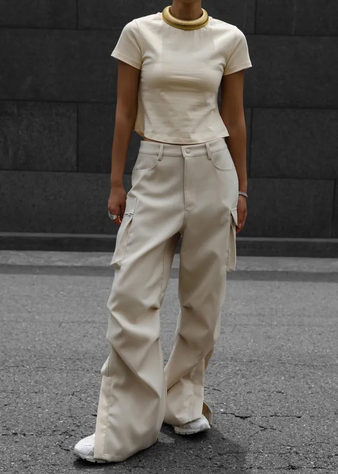 Women The Frankie Shop Bottoms Valo Cargo Pants Beige