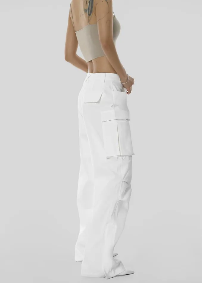 Women The Frankie Shop Bottoms Valo Cargo Pants White