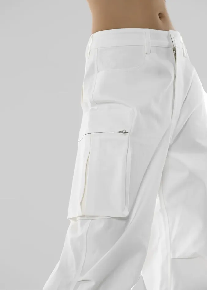 Women The Frankie Shop Bottoms Valo Cargo Pants White