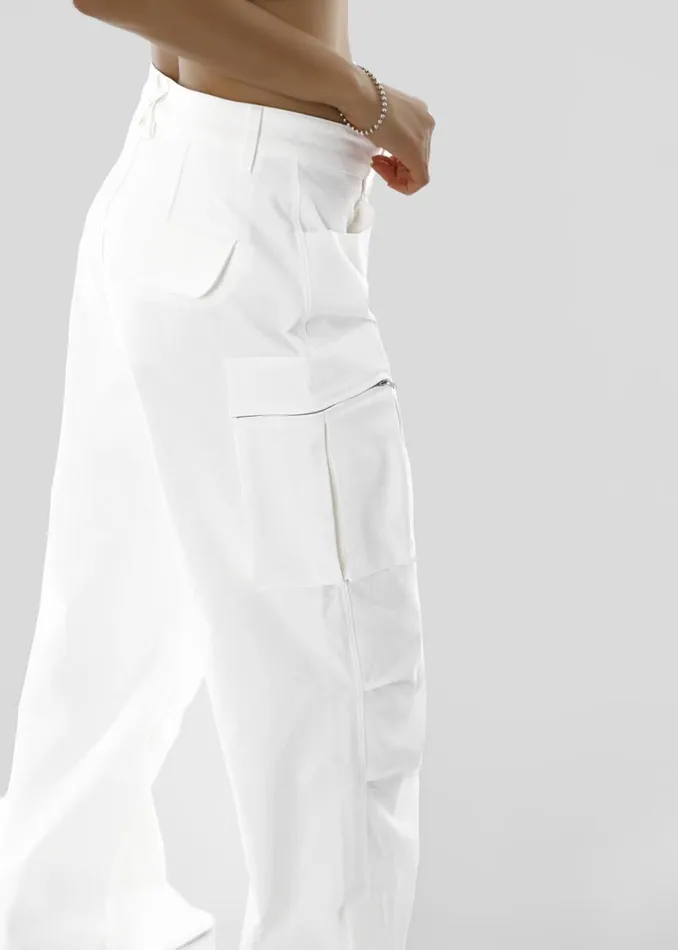 Women The Frankie Shop Bottoms Valo Cargo Pants White