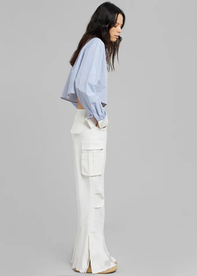Women The Frankie Shop Bottoms Valo Cargo Pants White