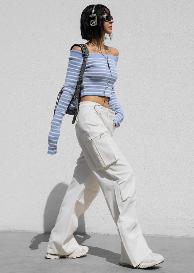 Women The Frankie Shop Bottoms Valo Cargo Pants White