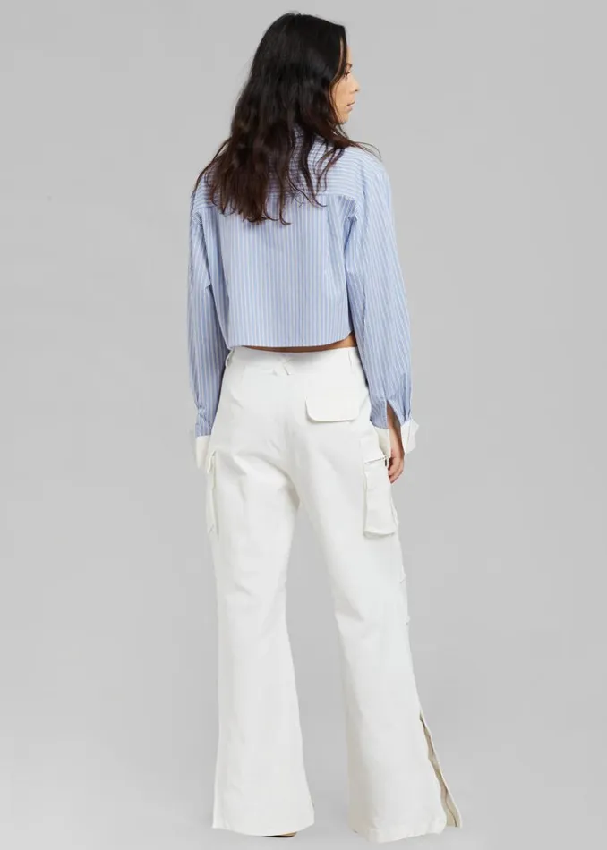 Women The Frankie Shop Bottoms Valo Cargo Pants White