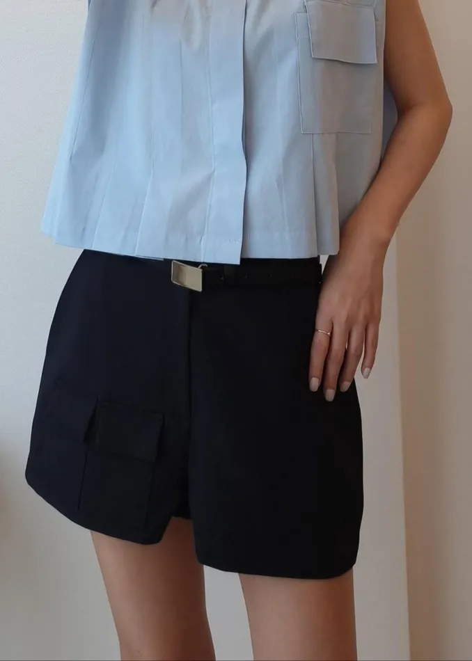 Women The Frankie Shop Bottoms Wendy Mini Shorts Navy