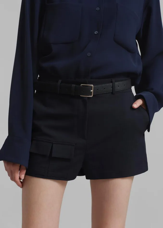 Women The Frankie Shop Bottoms Wendy Mini Shorts Navy