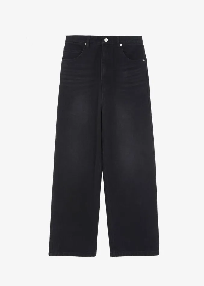 Women The Frankie Shop Bottoms William Denim Pants Black Wash