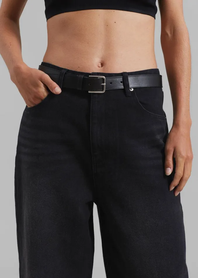 Women The Frankie Shop Bottoms William Denim Pants Black Wash