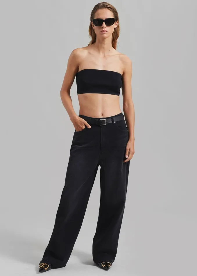 Women The Frankie Shop Bottoms William Denim Pants Black Wash