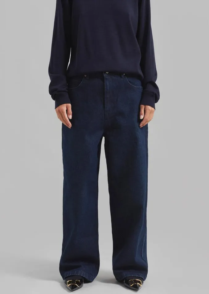Women The Frankie Shop Bottoms William Denim Pants Dark Wash