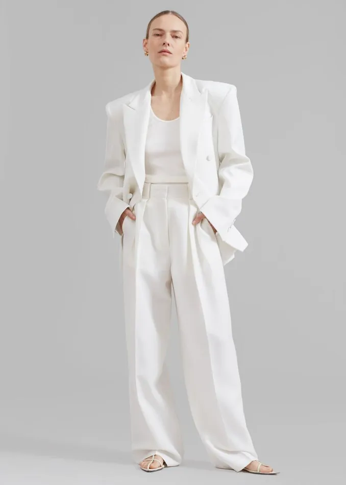 Women The Frankie Shop Bottoms Zia Pintuck Trousers White
