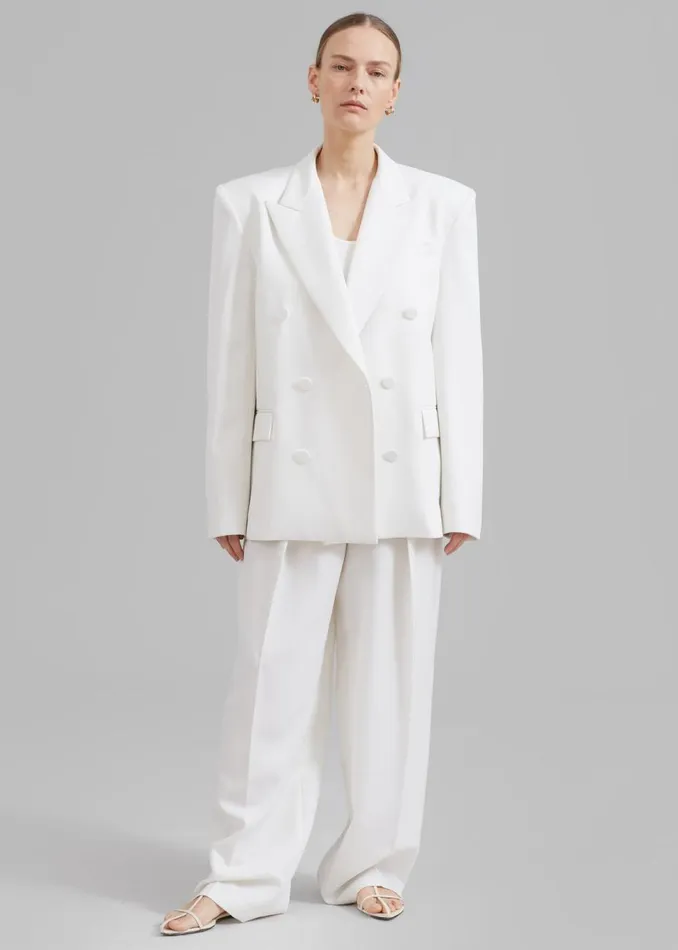 Women The Frankie Shop Bottoms Zia Pintuck Trousers White