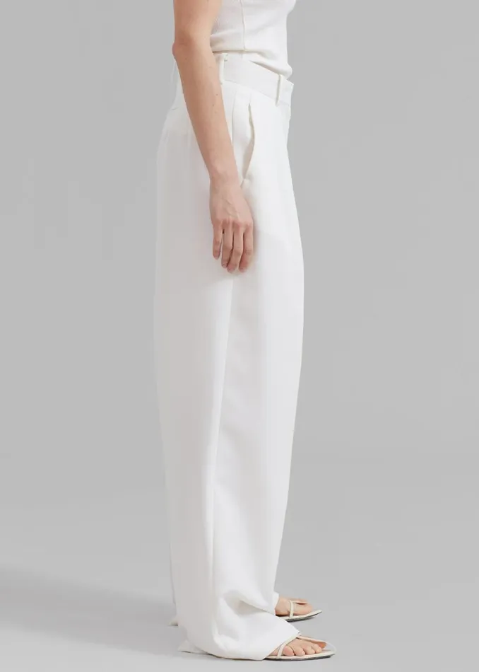 Women The Frankie Shop Bottoms Zia Pintuck Trousers White