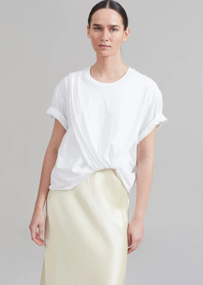 Women The Frankie Shop Dresses 31 Phillip Lim Draped TShirt Slip Combo Dress Whitebutter Multi