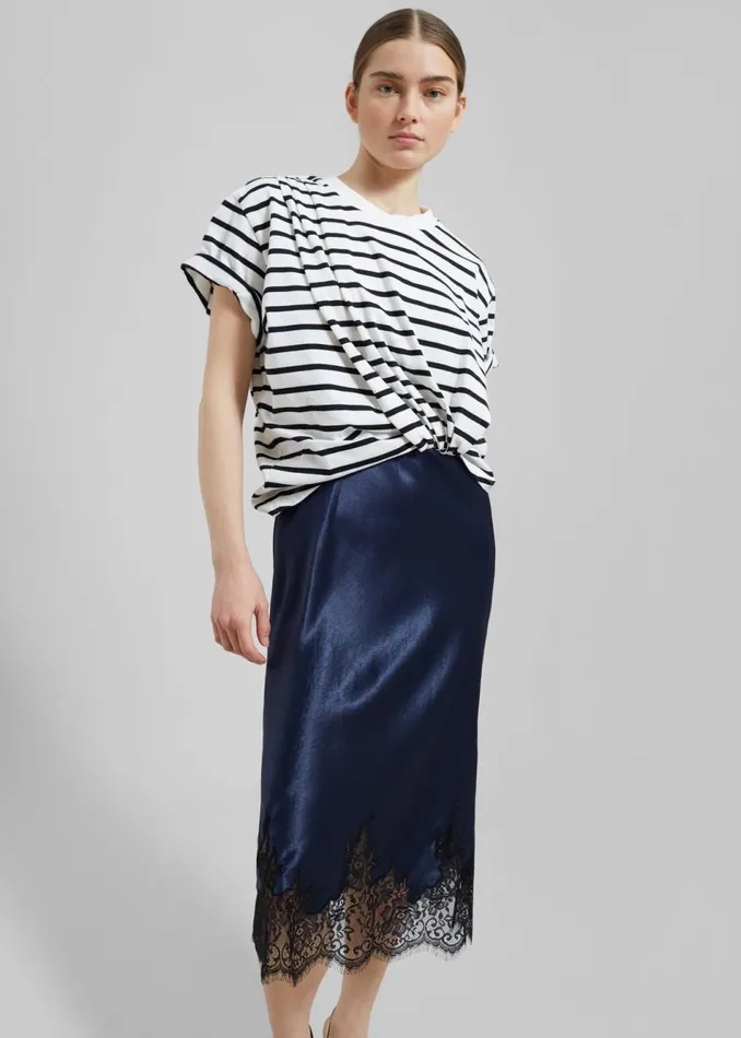 Women The Frankie Shop Dresses 31 Phillip Lim Striped Draped TShirt Slip Combo Dress White Multi