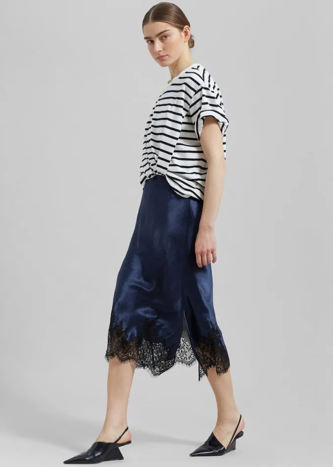 Women The Frankie Shop Dresses 31 Phillip Lim Striped Draped TShirt Slip Combo Dress White Multi