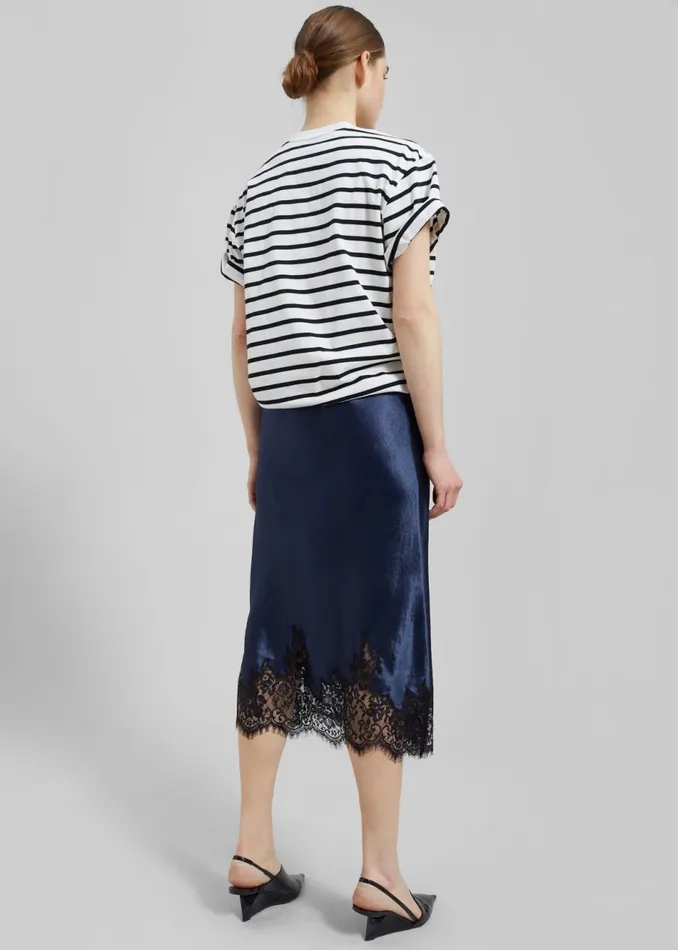 Women The Frankie Shop Dresses 31 Phillip Lim Striped Draped TShirt Slip Combo Dress White Multi
