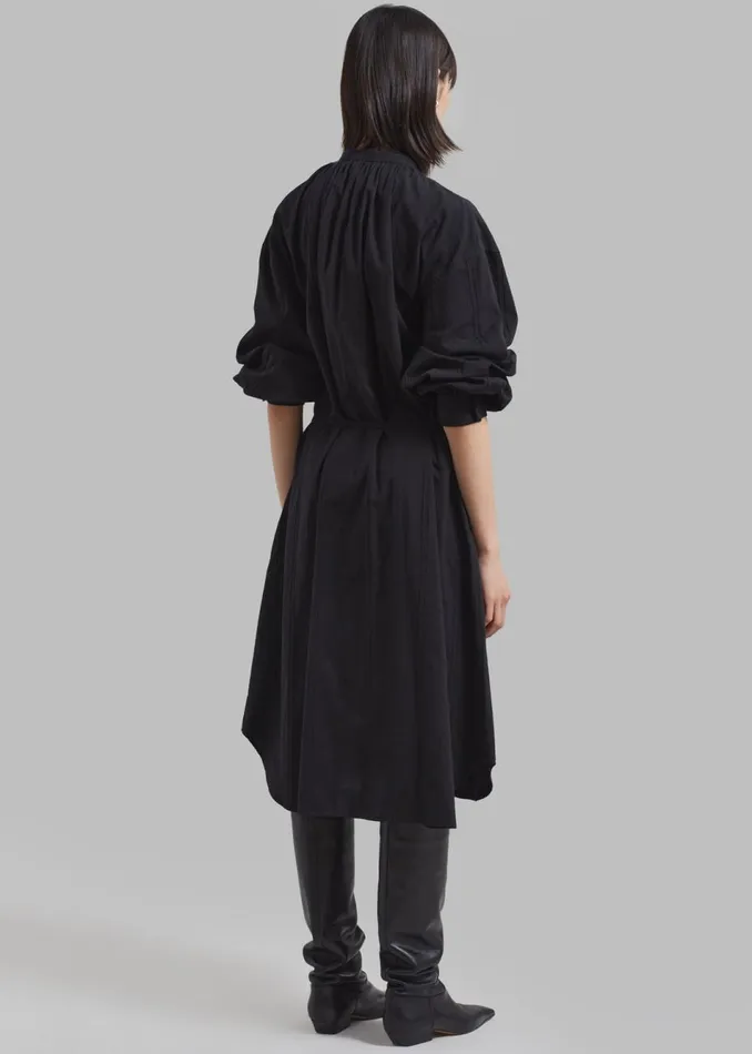 Women The Frankie Shop Dresses Amomento Shirring Long Dress Black