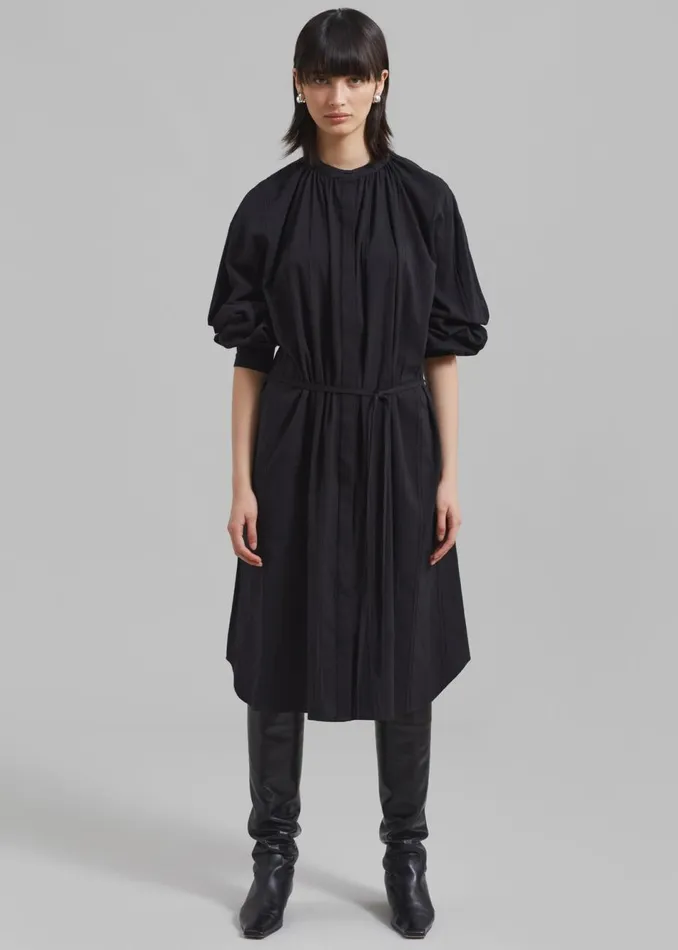 Women The Frankie Shop Dresses Amomento Shirring Long Dress Black