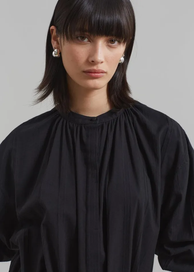 Women The Frankie Shop Dresses Amomento Shirring Long Dress Black