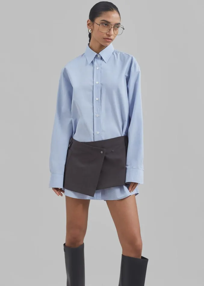 Women The Frankie Shop Dresses Archie Shirt Dress Light Blue