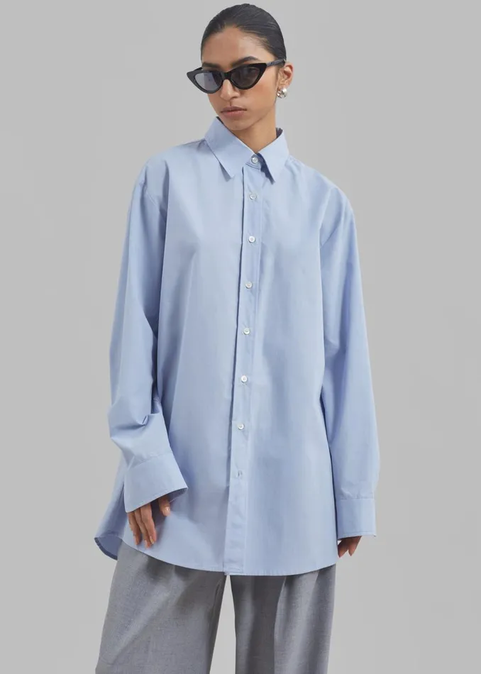 Women The Frankie Shop Dresses Archie Shirt Dress Light Blue