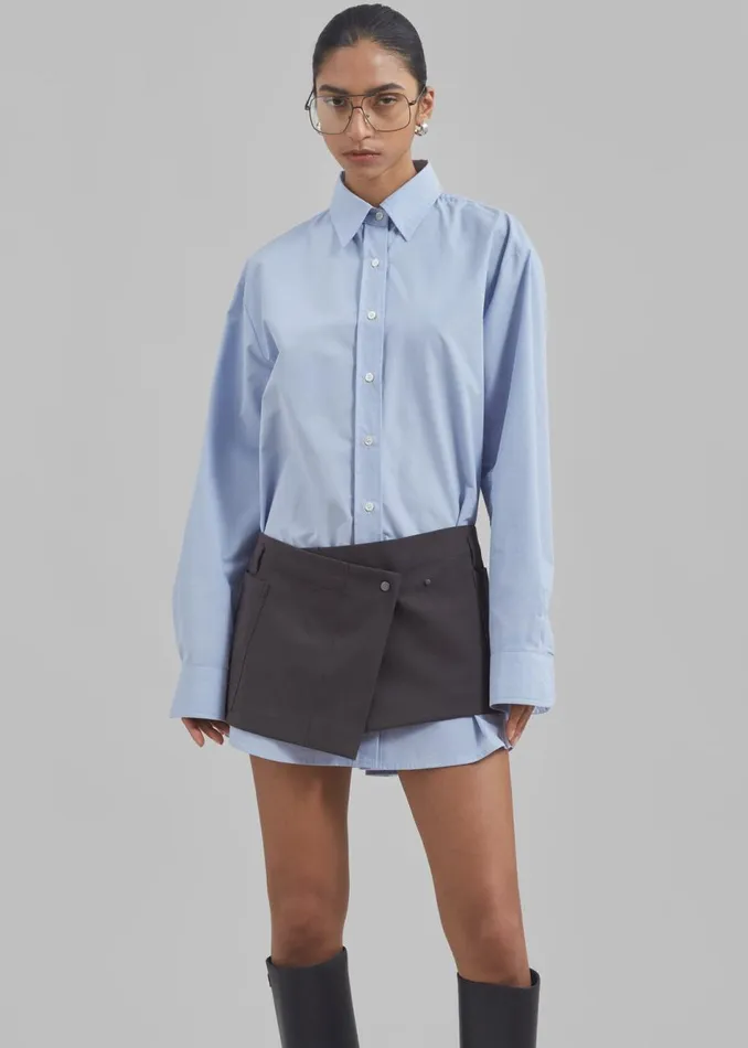 Women The Frankie Shop Dresses Archie Shirt Dress Light Blue
