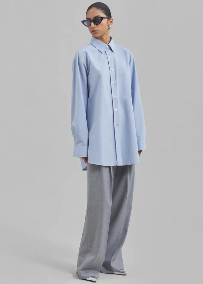Women The Frankie Shop Dresses Archie Shirt Dress Light Blue